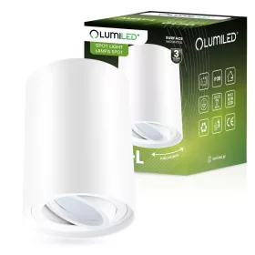   Felületre szerelhető HALOGÉN pontcsöves rögzítő AMAT-L GU10 kerek fehér 115mm LUMILED