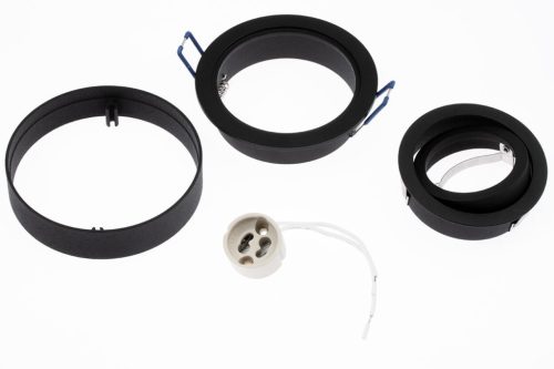 Süllyesztett HALOGÉN TUBE SPOT mozgatható Midi GU10 Lumiled kerek fekete 20mm