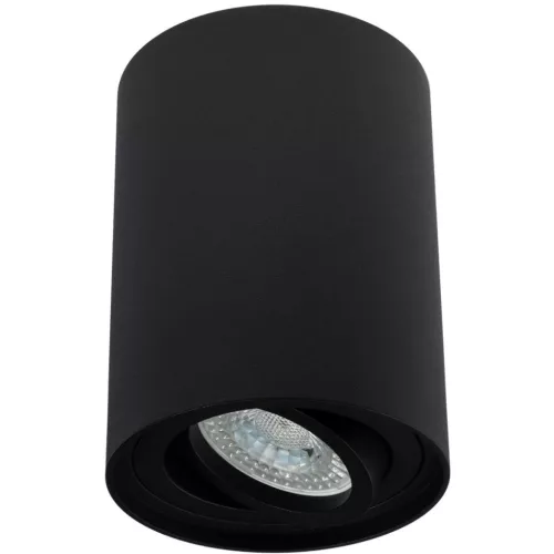 Felületre szerelhető HALOGÉN Spotcső rögzítő AMAT-L GU10 kerek fekete 115mm LUMILED