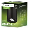 Felületre szerelhető HALOGÉN Spotcső rögzítő AMAT-L GU10 kerek fekete 115mm LUMILED