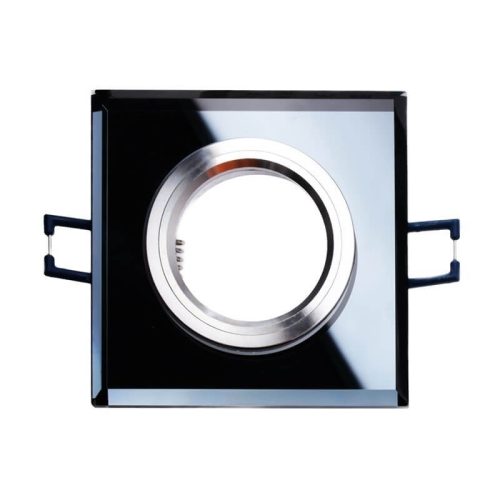 ÜVEG mennyezeti halogén lámpatest LED GU10 MR16 fix Ariel fekete négyzet