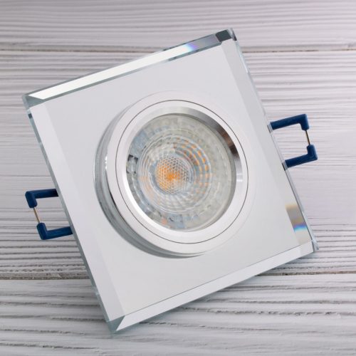 Halogén lámpatest ÜVEG Mennyezeti LED GU10 MR16 fix Ariel négyzet