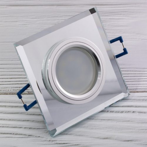 Halogén lámpatest ÜVEG Mennyezeti LED GU10 MR16 fix Ariel négyzet