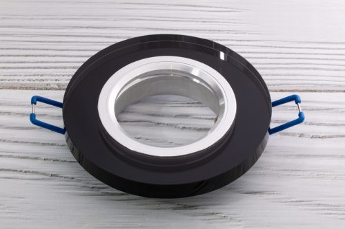 Halogén lámpatest ÜVEG mennyezeti LED GU10 MR16 fix Kerek Ariel fekete