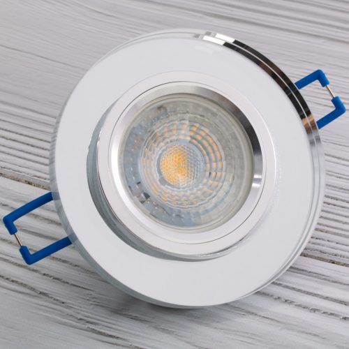 Halogén lámpatest ÜVEG mennyezeti LED GU10 MR16 fix Kerek Ariel átlátszó