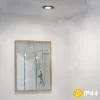 HALOGÉN lámpa süllyesztett fürdőszobai sofit hermetikus AQUS GU10 LUMILED Fekete IP44 RÖGZÍTETT