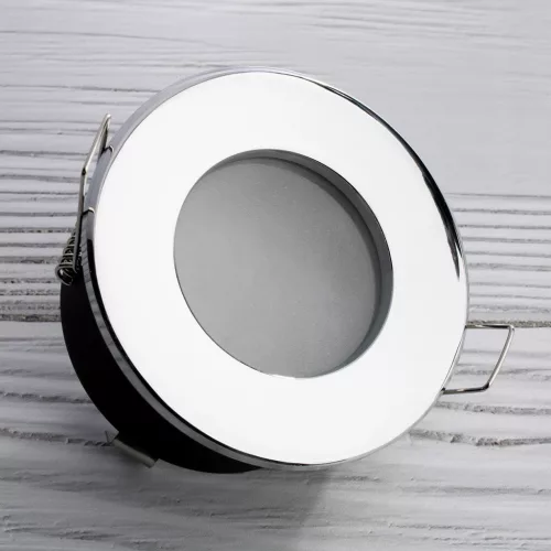 HALOGÉN lámpatest süllyesztett fürdőszobai sofit hermetikus AQUS GU10 LUMILED króm IP44 RÖGZÍTETT