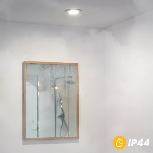 HALOGÉN lámpatest süllyesztett fürdőszobai sofit hermetikus AQUS GU10 LUMILED króm IP44 RÖGZÍTETT