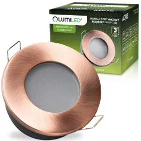   HALOGÉN lámpatest süllyesztett fürdőszobai sofit hermetikus AQUS GU10 LUMILED Réz IP44 RÖGZÍTETT