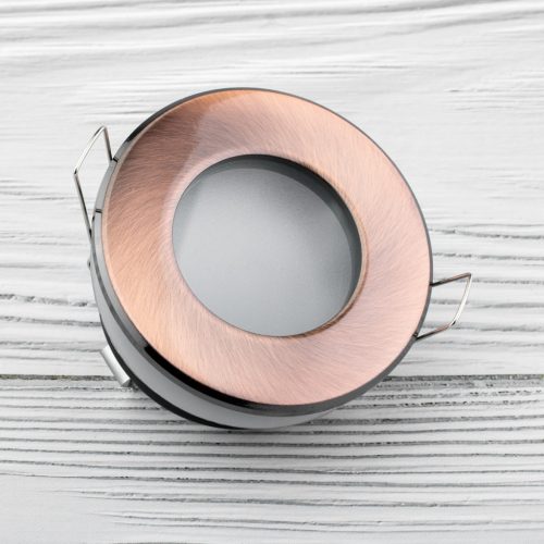 HALOGÉN lámpatest süllyesztett fürdőszobai sofit hermetikus AQUS GU10 LUMILED Réz IP44 RÖGZÍTETT