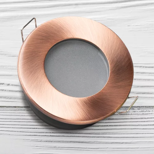 HALOGÉN lámpatest süllyesztett fürdőszobai sofit hermetikus AQUS GU10 LUMILED Réz IP44 RÖGZÍTETT
