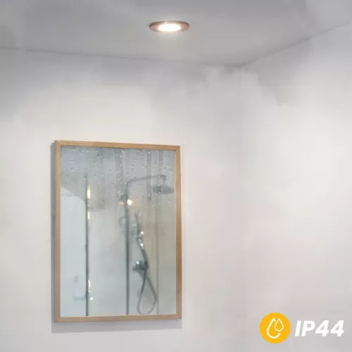 HALOGÉN lámpatest süllyesztett fürdőszobai sofit hermetikus AQUS GU10 LUMILED Réz IP44 RÖGZÍTETT