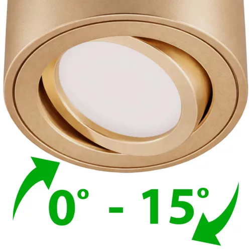 Felületre szerelhető HALOGÉN spot tuba lámpatest állítható kerek arany 50mm AMAT-S LUMILED