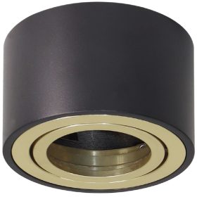   Felületre szerelhető HALOGÉN Spot mozgatható lámpatest AMAT-S INSERT kerek FEKETE-ARANY 52mm LUMILED