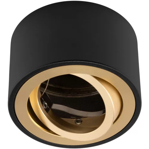 Felületre szerelhető HALOGÉN Spot mozgatható lámpatest AMAT-S INSERT kerek FEKETE-ARANY 52mm LUMILED