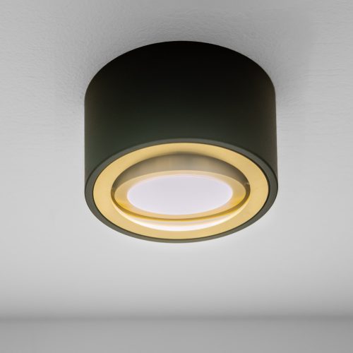 Felületre szerelhető HALOGÉN Spot mozgatható lámpatest AMAT-S INSERT kerek FEKETE-ARANY 52mm LUMILED