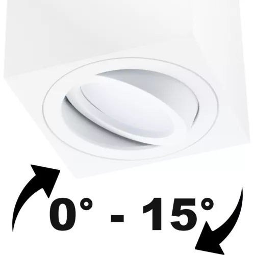 Felületre szerelhető HALOGÉN Spotcsöves rögzítő AMAT-M GU10 LUMILED Négyzet Fehér 84mm