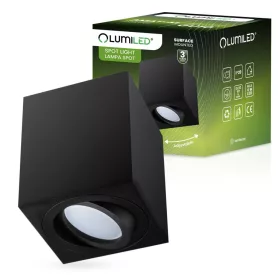   Felületre szerelhető HALOGÉN Mozgatható AMAT-M GU10 LUMILED Négyzet Fekete 84mm