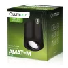 Felületre szerelhető HALOGÉN Spotcső rögzítő AMAT-M GU10 LUMILED kerek fekete 84mm