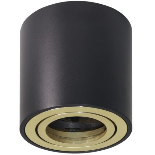 Felületre szerelhető HALOGÉN Spotcső mozgatható AMAT-M GU10 kerek FEKETE-ARANY 84mm LUMILED