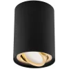 Felületre szerelhető HALOGÉN Spotcső mozgatható AMAT-M GU10 kerek FEKETE-ARANY 84mm LUMILED