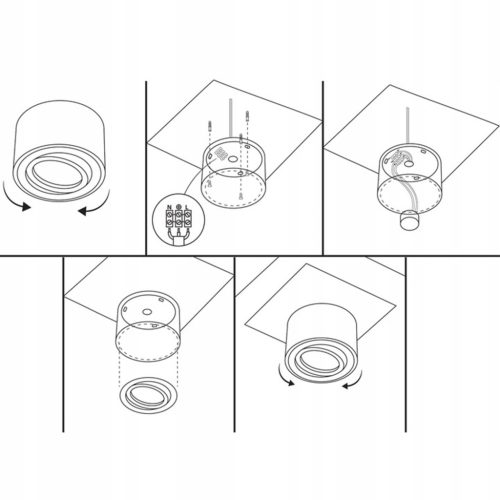 Felületre szerelhető HALOGÉN Spotcső mozgatható AMAT-M GU10 kerek FEKETE-ARANY 84mm LUMILED