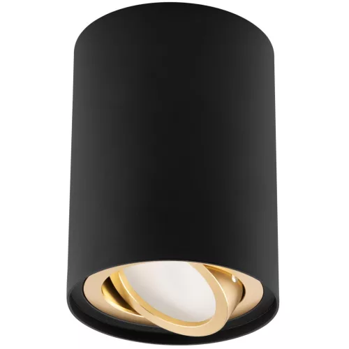 Felületre szerelhető HALOGÉN Spotcső mozgatható AMAT-M GU10 kerek FEKETE-ARANY 84mm LUMILED