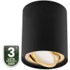 Felületre szerelhető HALOGÉN Spotcső mozgatható AMAT-M GU10 kerek FEKETE-ARANY 84mm LUMILED