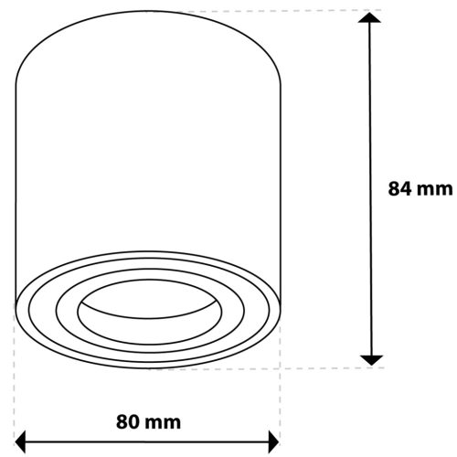 Felületre szerelhető HALOGÉN Spotcső mozgatható AMAT-M GU10 kerek FEKETE-ARANY 84mm LUMILED
