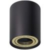 Felületre szerelt HALOGÉN Spotcsöves mozgatható szerelvény AMAT-L GU10 kerek FEKETE-ARANY 115mm LUMILED
