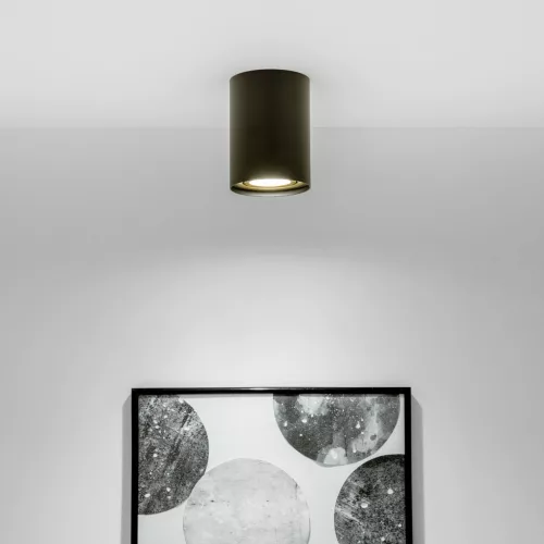 Felületre szerelt HALOGÉN Spotcsöves mozgatható szerelvény AMAT-L GU10 kerek FEKETE-ARANY 115mm LUMILED