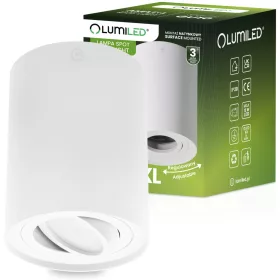   Felületre szerelhető halogén spotlámpa, mozgatható, GU10, kerek, fehér, 125 mm, AMAT-XL LUMILED