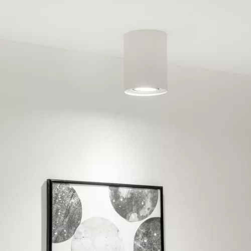 Felületre szerelhető halogén spotlámpa, mozgatható, GU10, kerek, fehér, 125 mm, AMAT-XL LUMILED