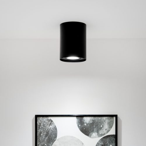 Felületre szerelt HALOGÉN Spotcsöves mozgatható rögzítő AMAT-XL GU10 kerek FEKETE 125mm LUMILED