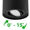 Felületre szerelt HALOGÉN Spotcsöves mozgatható rögzítő AMAT-XL GU10 kerek FEKETE 125mm LUMILED