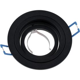   HALOGÉN lámpatest, süllyesztett, mozgatható, GU10 MR16, kerek, fekete, CASSIO LUMILED