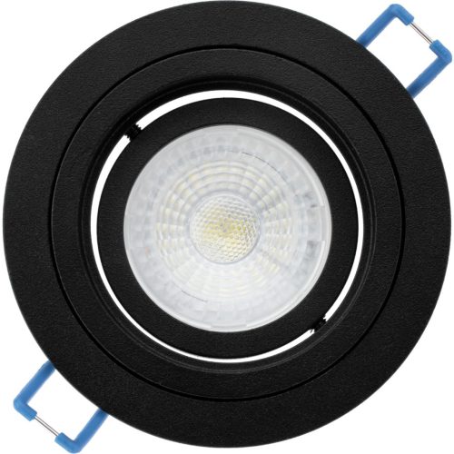 HALOGÉN lámpatest, süllyesztett, mozgatható, GU10 MR16, kerek, fekete, CASSIO LUMILED