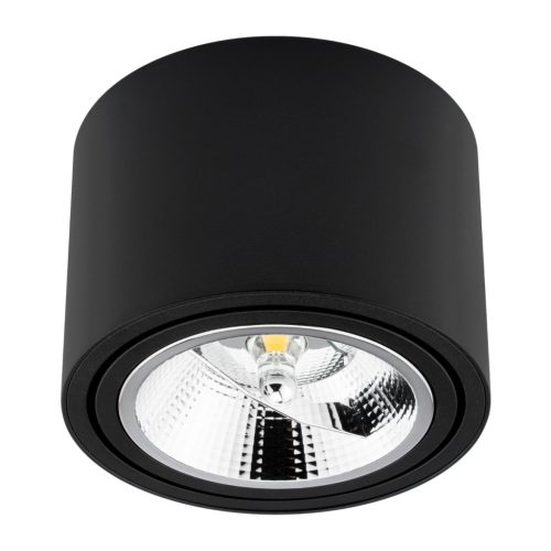 Felületre szerelhető lámpatest HALOGEN SPOT TUBE Mozgatható GU10 AR111 Kerek Fekete 100mm TELES LUMILED