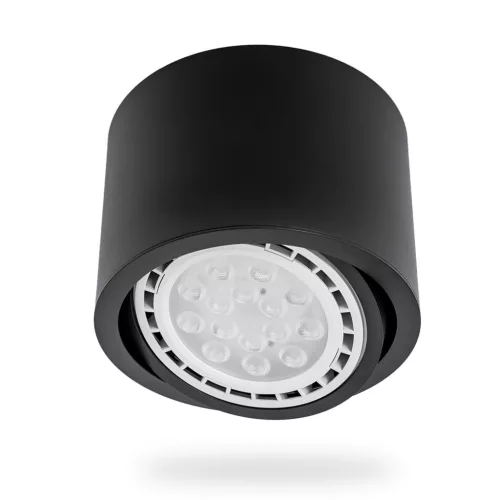 Felületre szerelhető lámpatest HALOGÉN SPOT TUBE Mozgatható GU10 AR111 Kerek Fekete 100mm TELES LUMILED