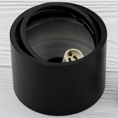 Felületre szerelhető lámpatest HALOGEN SPOT TUBE Mozgatható GU10 AR111 Kerek Fekete 100mm TELES LUMILED