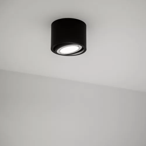 Felületre szerelhető lámpatest HALOGÉN SPOT TUBE Mozgatható GU10 AR111 Kerek Fekete 100mm TELES LUMILED