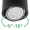 Felületre szerelhető lámpatest HALOGÉN SPOT TUBE Mozgatható GU10 AR111 Kerek Fekete 100mm TELES LUMILED