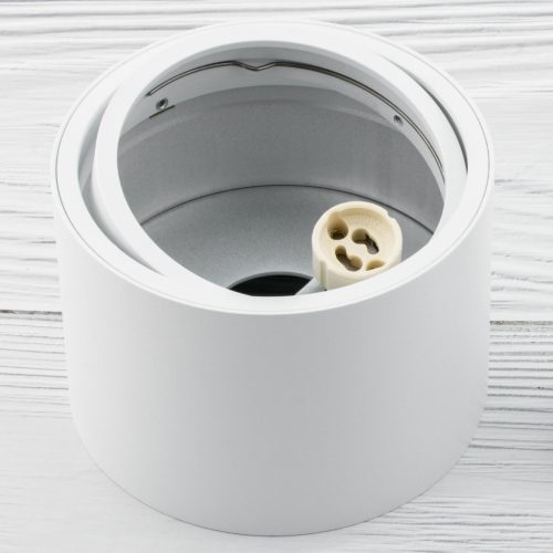 Felületre szerelhető lámpatest HALOGÉN SPOT TUBE Mozgatható GU10 AR111 Kerek Fehér 100mm TELES LUMILED