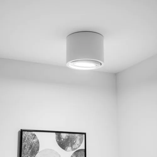 Felületre szerelhető lámpatest HALOGÉN SPOT TUBE Mozgatható GU10 AR111 Kerek Fehér 100mm TELES LUMILED