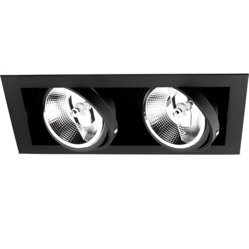 Süllyesztett halogén mozgatható szerelvény 2x GU10 ES111 téglalap fekete CANIS LUMILED