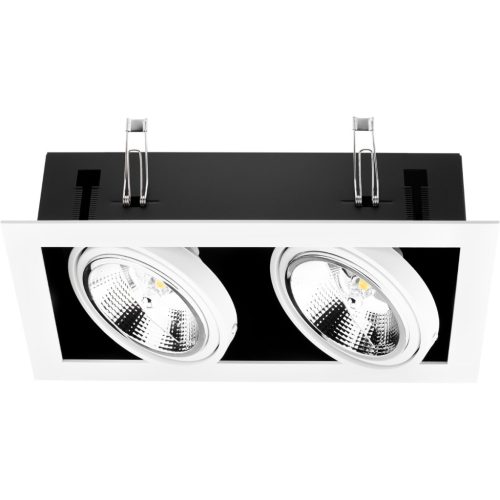 Süllyesztett halogén mozgatható szerelvény 2x GU10 ES111 téglalap fehér CANIS LUMILED