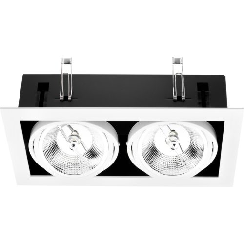 Süllyesztett halogén mozgatható szerelvény 2x GU10 ES111 téglalap fehér CANIS LUMILED