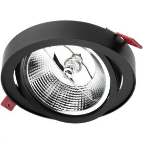   Mozgatható süllyesztett világítótest GU10 AR111 14cm kerek fekete CARPI LUMILED