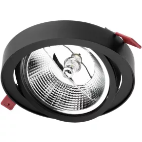   Mozgatható süllyesztett világítótest GU10 AR111 14cm kerek fekete CARPI LUMILED