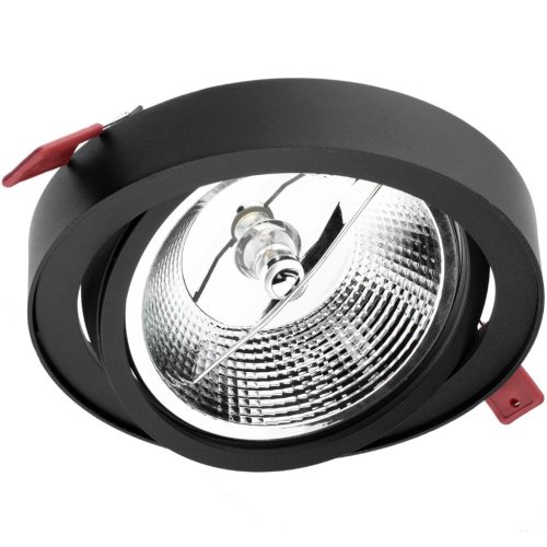 Mozgatható süllyesztett világítótest GU10 AR111 14cm kerek fekete CARPI LUMILED